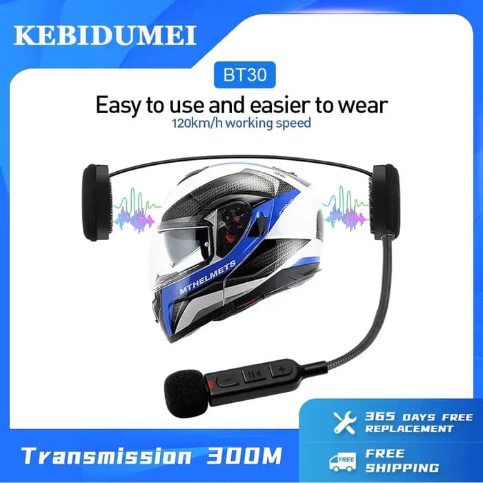 Casque de moto sans fil Bluetooth 5.3