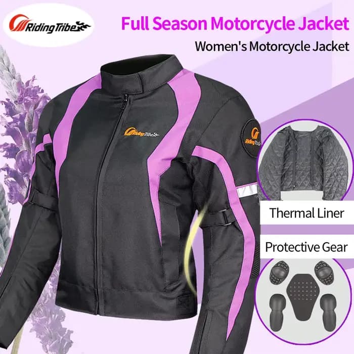 Femme moto veste d'hiver thermique coupe-vent vêtements corps équitation manteau de sécurité coussinets de protection intégrés et doublure chaude JK-64