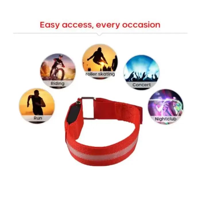 Brassard de course de nuit lumière LED Sports de plein air USB Rechargeable ceinture de sécurité bras jambe