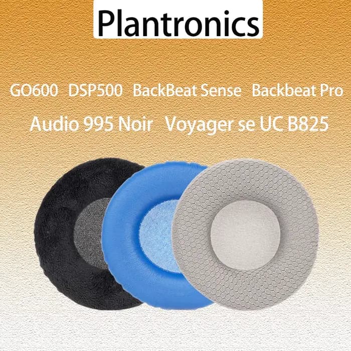 Oreillettes Audio 995 Noir pour Plantronics GO600 DSP500, coussinets d'oreille BackBeat Sense / Pro, Voyager se UC B825