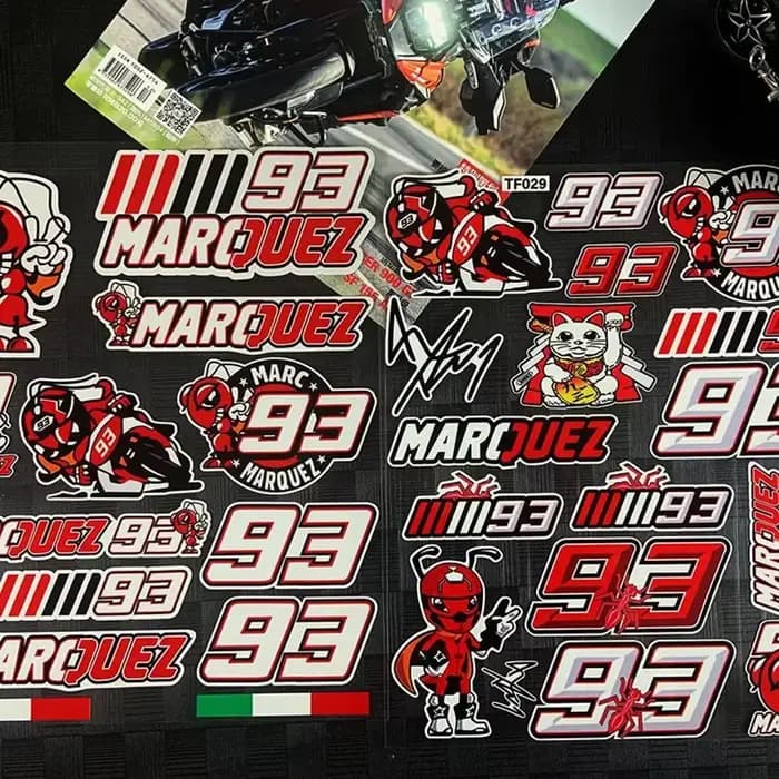 Autocollant de casque pour Marc Marquez 93 SHOEI