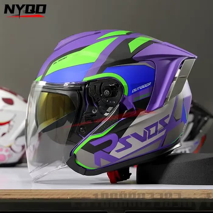 Casque de moto Ryzen pour homme et femme, demi-casque, 3/4, 138
