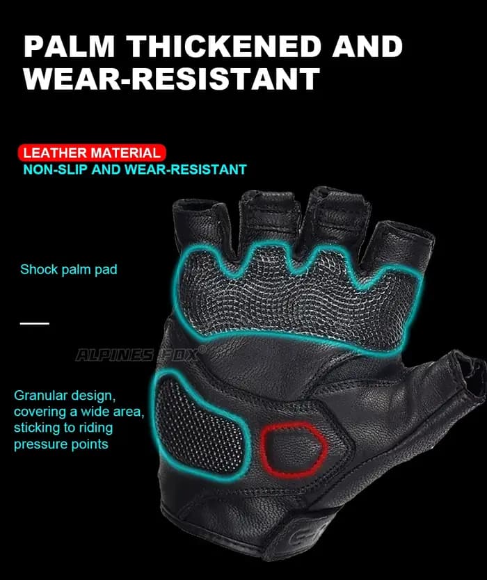 Gants de Moto d'été en cuir sans doigts