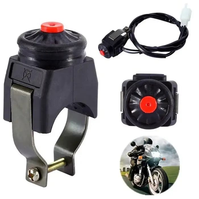 Moto tuer bouton poussoir rouge klaxon démarreur Dirt Bike ATV UTV double Sport pour 22mm (7/8 ") barres hors route