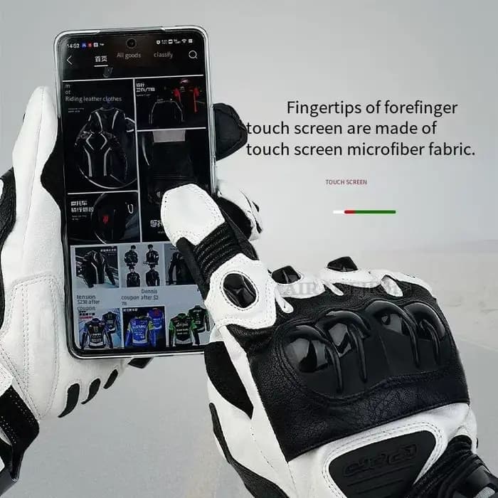 Gants de moto en cuir Alpine pour la course GP
