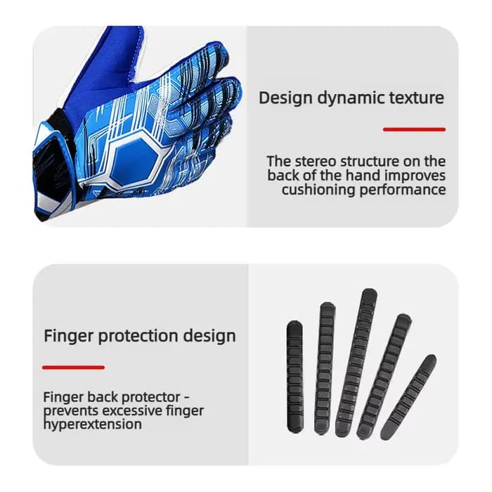 Gants de gardien de but de football professionnels avec protections pour les doigts, gants de gardien de but en latex antidérapant épaissi pour adultes, enfants, hommes et femmes