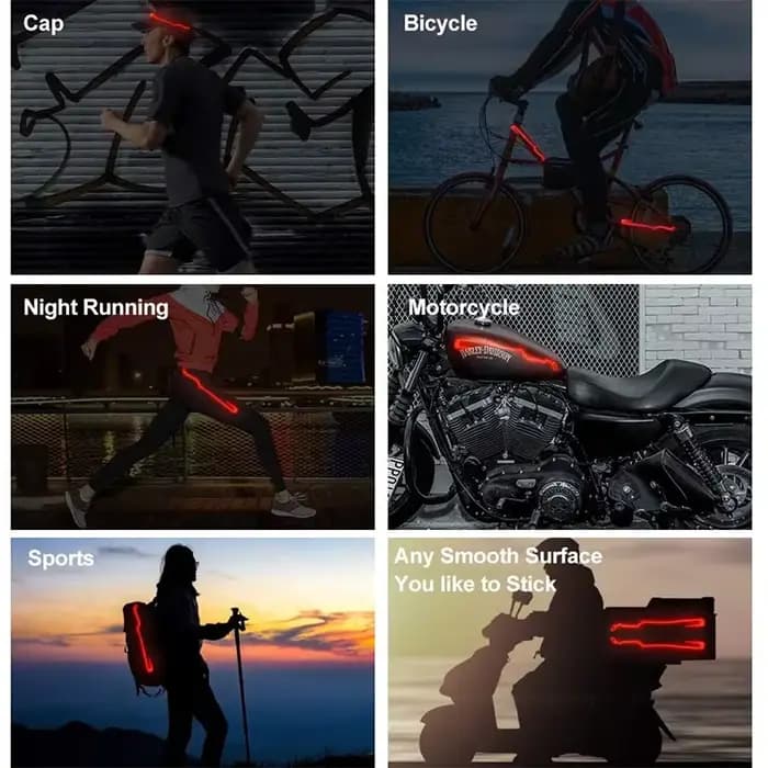 Casque de moto LED feux d'avertissement
