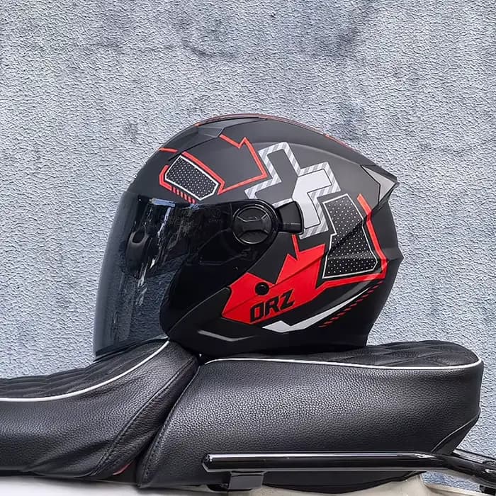 Demi-casque de moto tout-terrain gris mat pour hommes et femmes