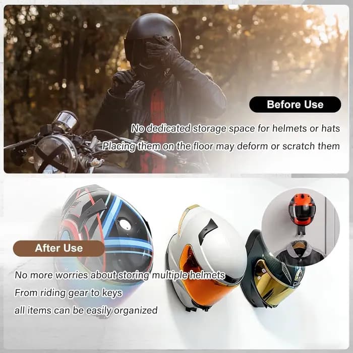 Support mural pour casque de moto