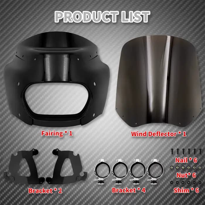 Carénage de moto ABS noir pour Harley Softail Fat Bob