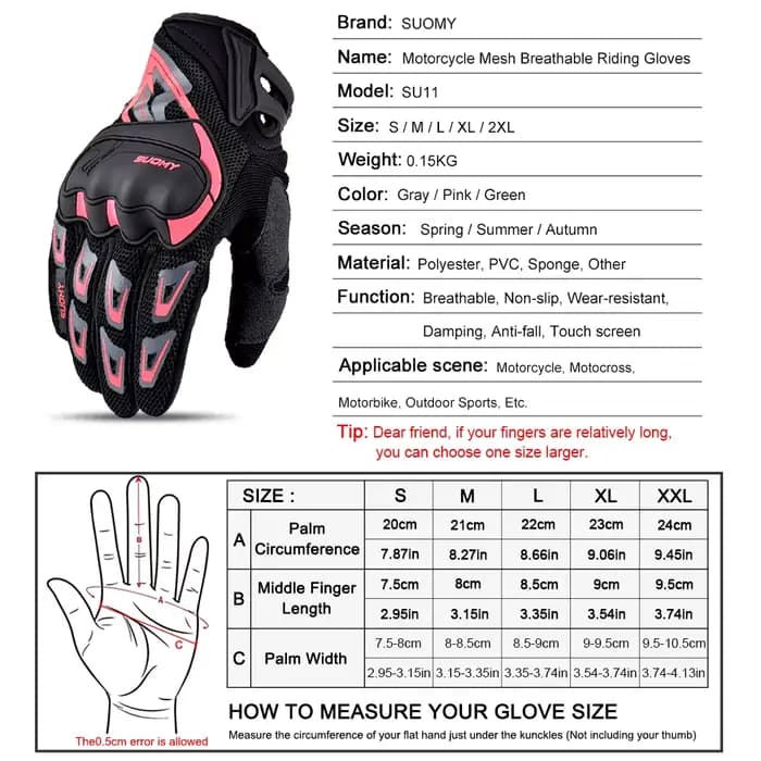 Suomy gants de Moto été maille respirant