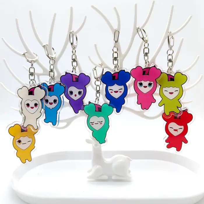 9 pièces/ensemble, porte-clés en acrylique KPOP, accessoires, pendentif mignon pour sac, cadeaux pour les fans