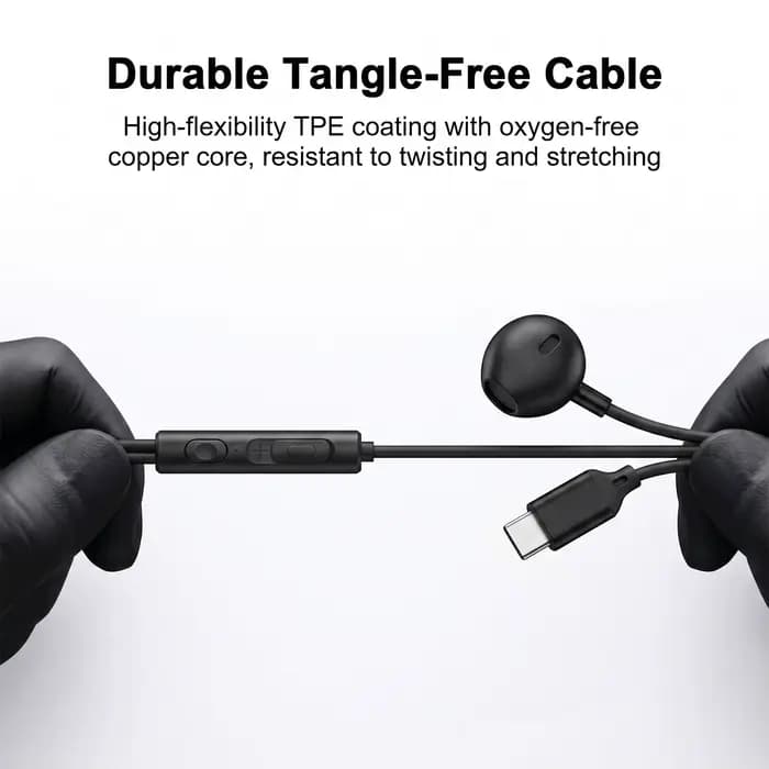 Écouteurs filaires USB Type C HiFi avec son surround et micro pour Samsung Galaxy S25 S24 S23 S22 S21, casques intra-auriculaires 3,5 mm
