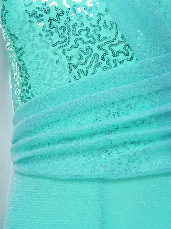 Combinaison de danse lyrique moderne pour femme, avec haut à sequins dos nu, en maille, à jambes larges, pour la gymnastique rythmique