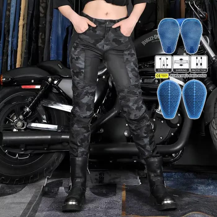 Nouveau pantalon de moto femmes jean d'équitation Anti-chute classique