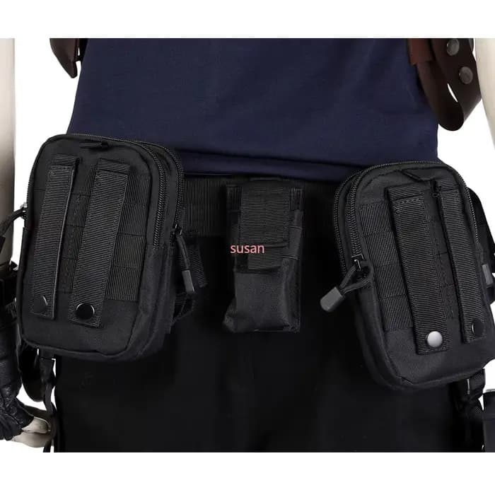 Accessoires de Costume de jeu de carnaval d'halloween, ceinture utilitaire avec sacs, T-Shirt de Cosplay Hero Leon Kennedy, étui à aisselles d'officier