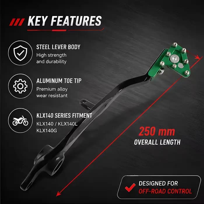 Accessoires de moto, levier de frein arrière forgé anti-chute pour Kawasaki KLX140 KLX140L KLX140G KLX 140 140L KLX 140G