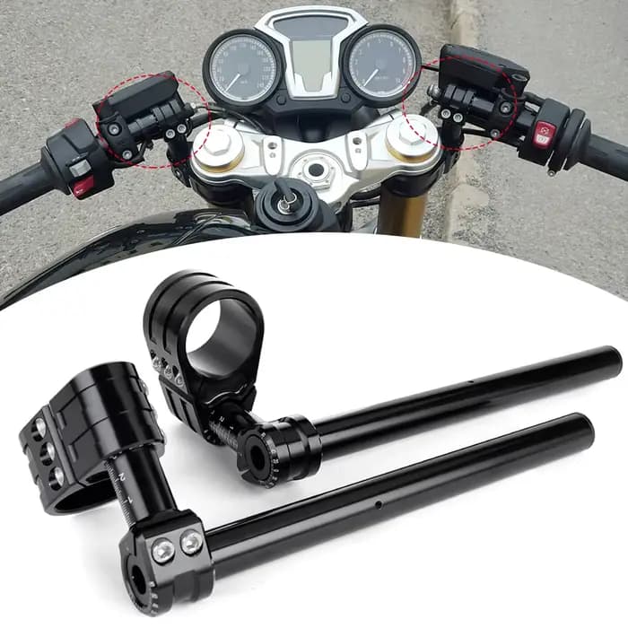 Guidon de fourche à clipser réglable pour moto de course