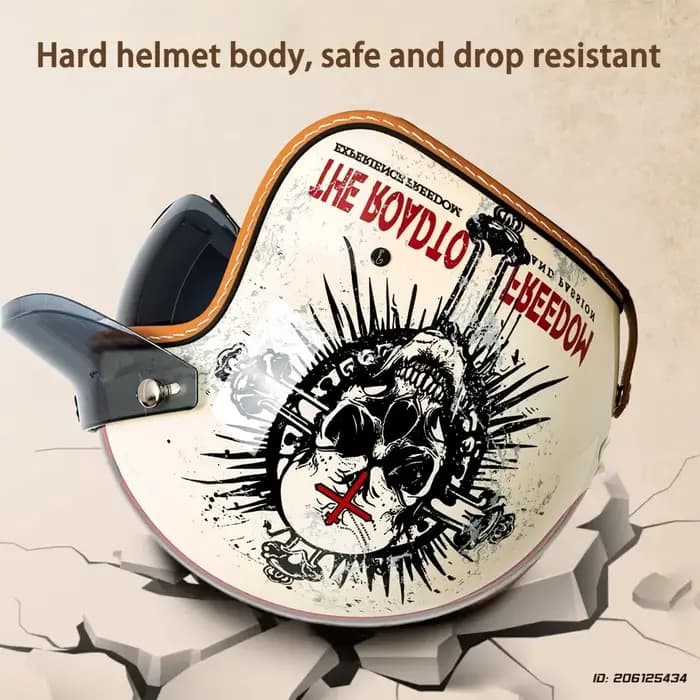 Casques pour motos trois-quarts rétro casque d'équitation Moto demi-casque quatre saisons