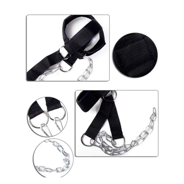 Harnais professionnel pour la tête et le cou avec chaîne en acier | Ceinture de renforcement du cou de qualité supérieure pour la boxe, le MMA et la lutte | Tête réglable