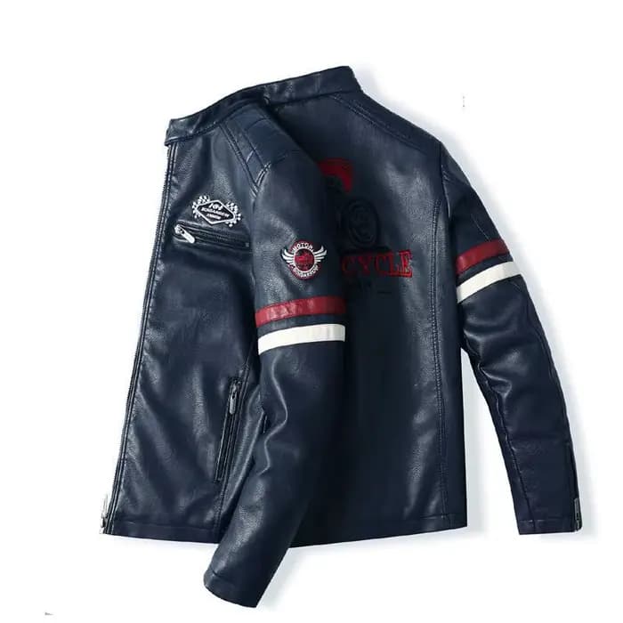Blouson en cuir de course moto pour homme, blouson brodé assorti, blouson punk rock, pour hommes d'affaires automne et hiver