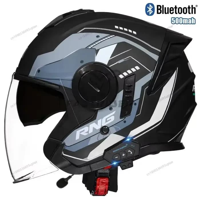Casque de Moto Anti-buée double lentille Bluetooth