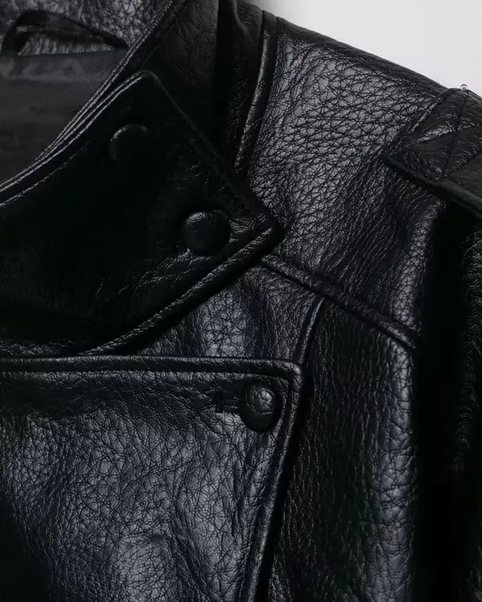 Nouvelle veste en similicuir PU pour femme