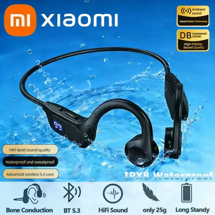 Nouveaux écouteurs sans fil à conduction osseuse avec micro pour le sport, la natation, écouteurs Bluetooth mains libres avec carte TF compatible