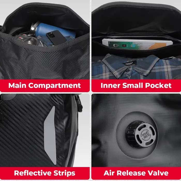 Sac arrière étanche pour moto