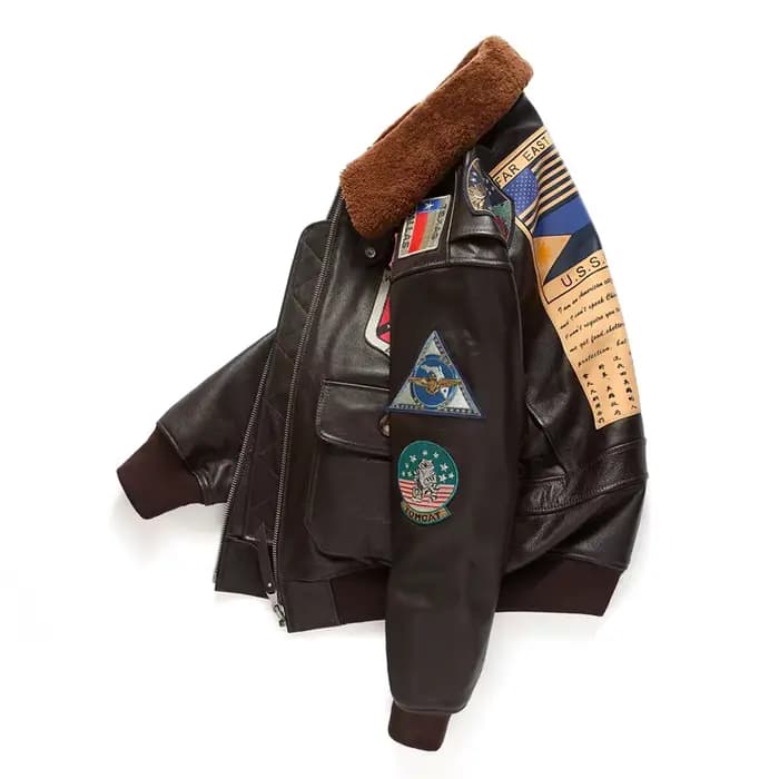 Veste en cuir marron foncé pour hommes, style rétro, véritable cuir de vache naturel épais, col en laine, manteau militaire d'hiver G1