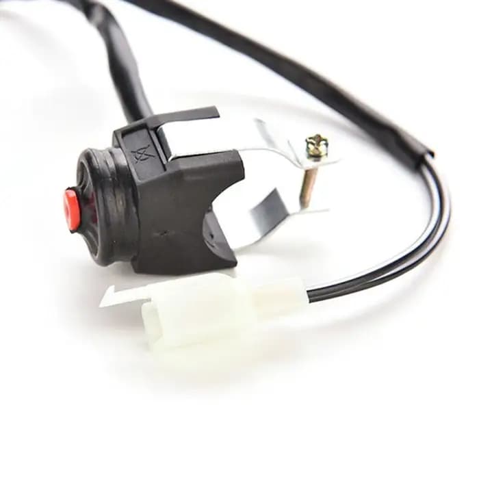 Moto tuer bouton poussoir rouge klaxon démarreur Dirt Bike ATV UTV double Sport pour 22mm (7/8 ") barres hors route