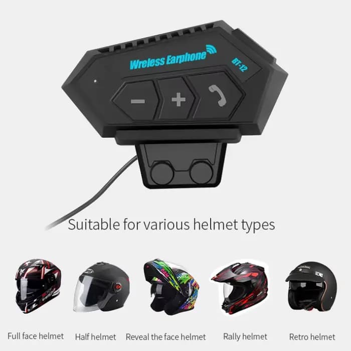 Casque Bluetooth sans fil pour casque de moto BT12