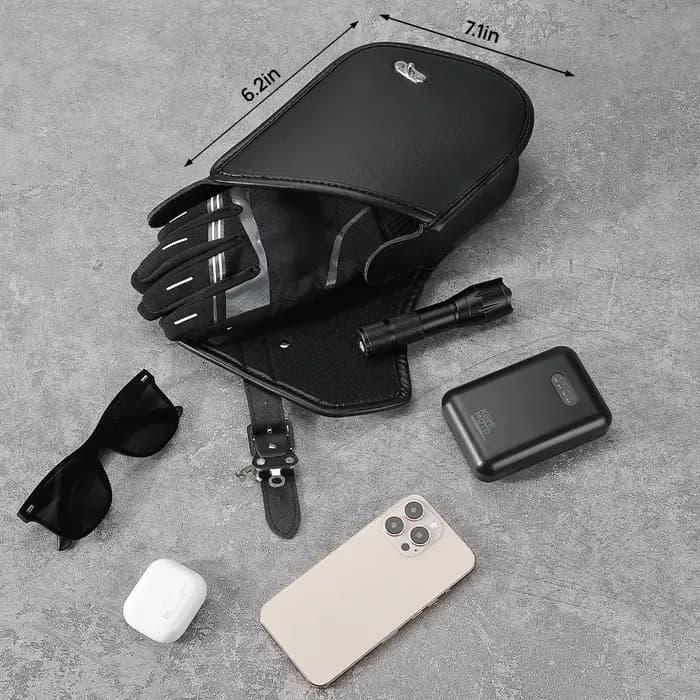 Sacoche latérale de moto en cuir rétro