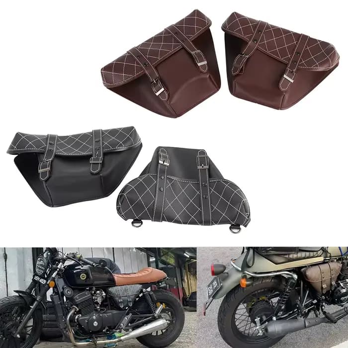 Sacoches de moto classiques en cuir PU pour Honda