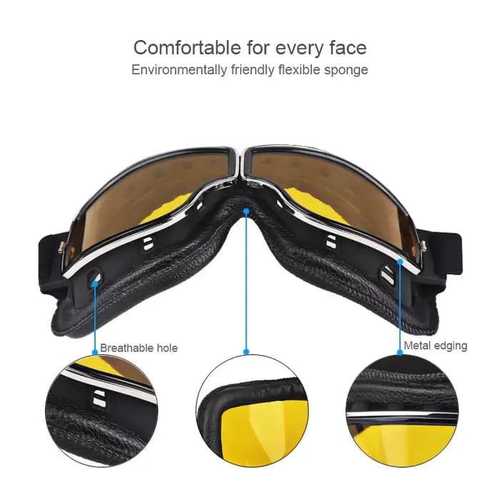 Lunettes de casque rétro pour moto