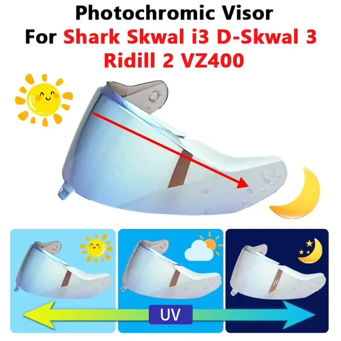 Visière photochromique pour casque Shark Skwal i3 D-Skwal 3 Ridill 2 VZ400