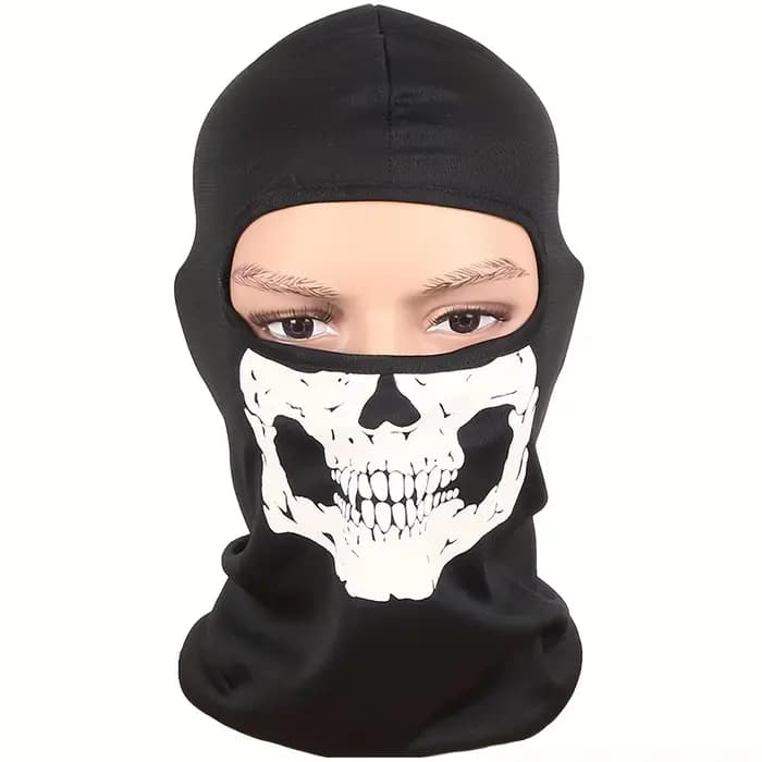 Cagoule de moto masque complet imprimé crâne