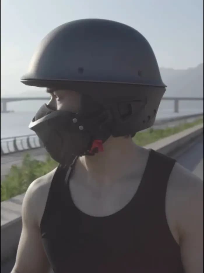 Malakas na lokomotiko buong casque rétro motorsiklo