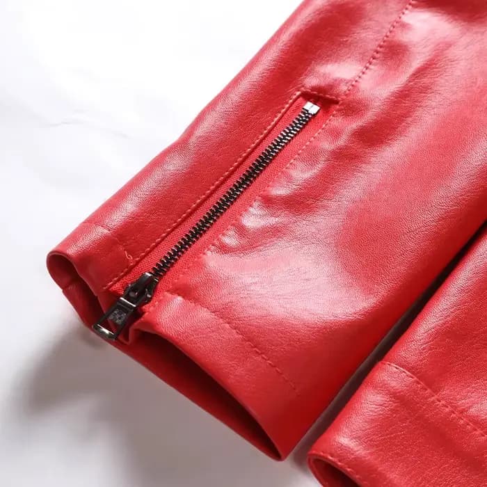 Veste de moto rouge pour hommes