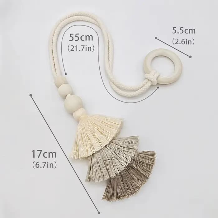 Accessoires de rideaux bohèmes, boucle de rideau simple avec décoration en pompon