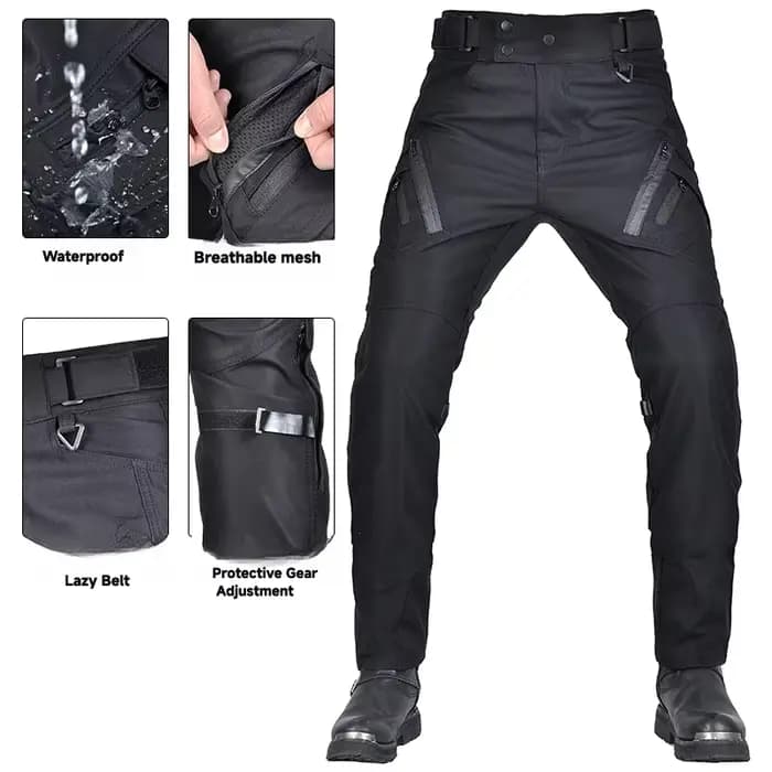 Pantalon d'équitation taille haute pour moto quatre saisons pour hommes