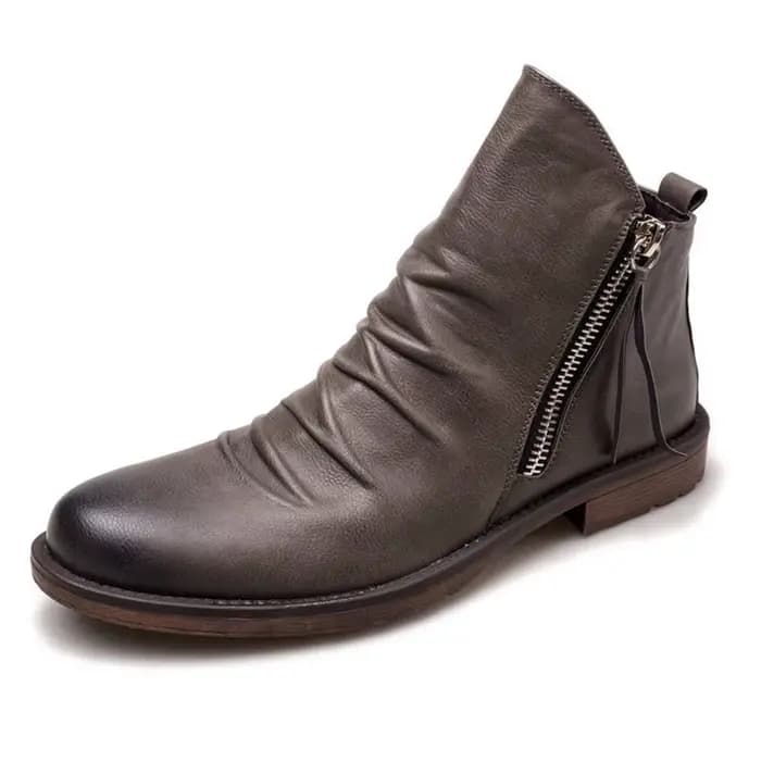 Bottines rétro confortables en cuir antidérapantes pour hommes