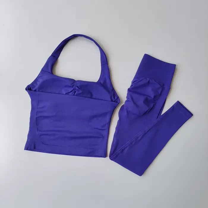 Costume de Yoga sans couture pour femmes, Leggings taille haute, ensemble Pilates, beauté du dos, gilet de sport, levage des hanches, Fitness, vêtements d'entraînement