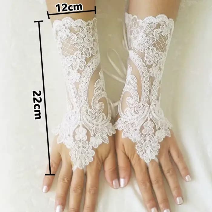 Nouvelles femmes de mariage gants sans doigts dentelle blanc noir haute qualité gants de mariage mitaines accessoire fille fête gants Sexy Guante