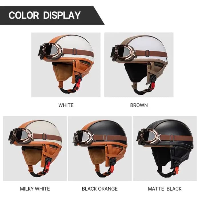 Casque de moto allemand en cuir PU