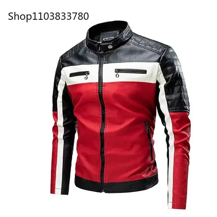 Veste de moto en cuir pour hommes