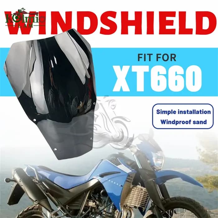 Pare-brise de moto 38cm adapté pour Yamaha 2004 - 2016 XT660R XT660 R XT 660R 2005 2006 2007 2008 2009
