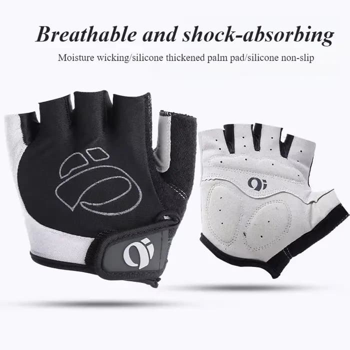 Gants de cyclisme demi-doigt-coussin de paume en silicone antidérapant