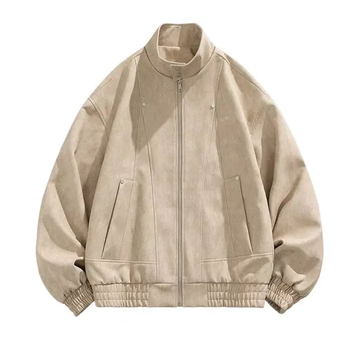 Blouson en cuir PU vintage pour homme