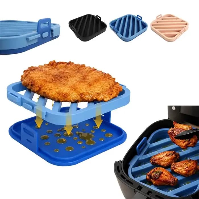 BSEVB - Accessoires de cuisine, Plaque de cuisson multifonctionnelle, Friteuse à air avec contrôle de l'huile, Grille de barbecue en silicone